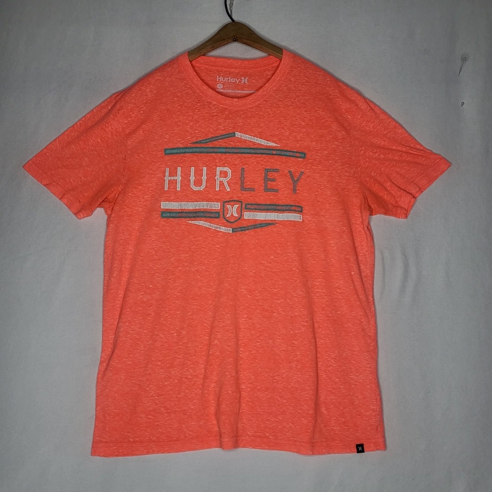 Hurley Break Loose Orange T-Shirt Mens Size Large